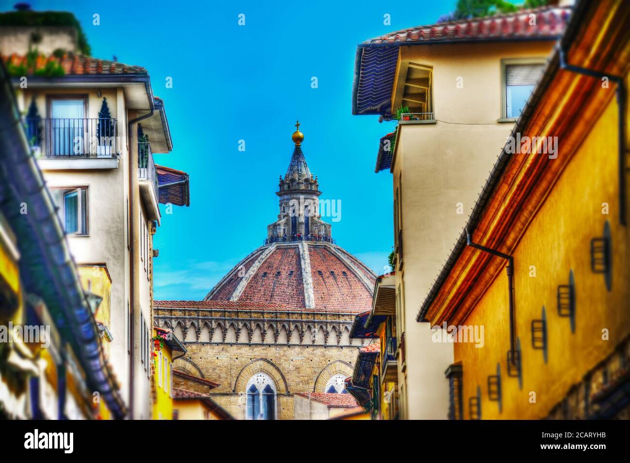 Duomo dome seen from Ponte Vecchio in Florence, Italy Stock Photo - Alamy