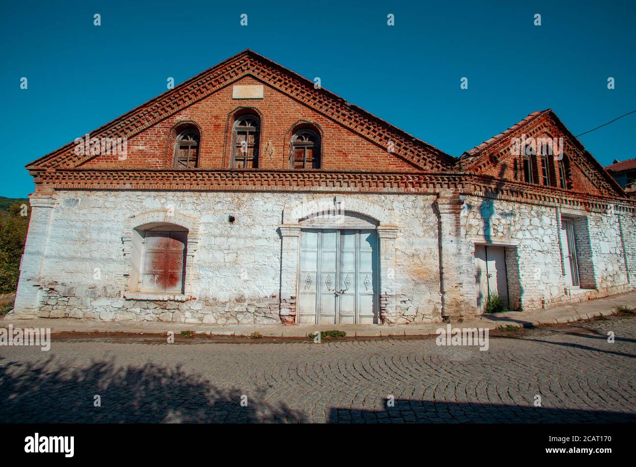 Architecturel Historical olive oil factory in Edremit, Balikesir, Turkey Stock Photo