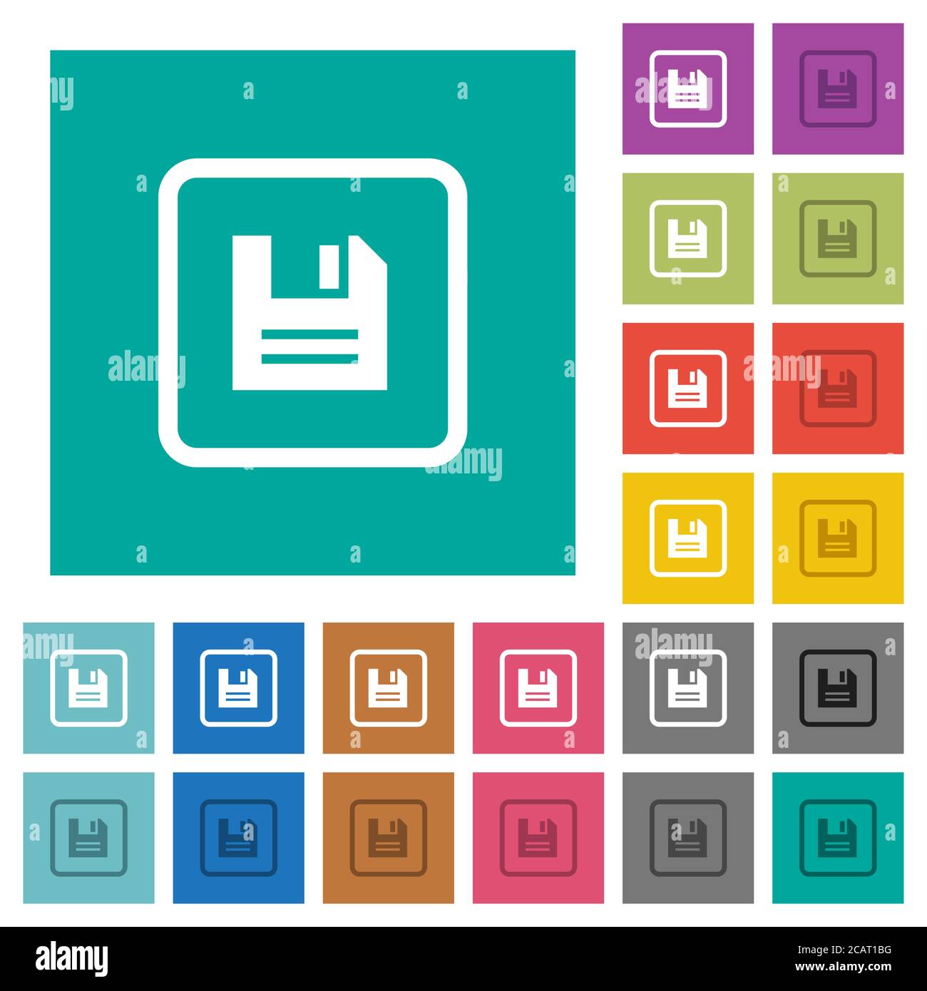 Save object multi colored flat icons on plain square backgrounds ...