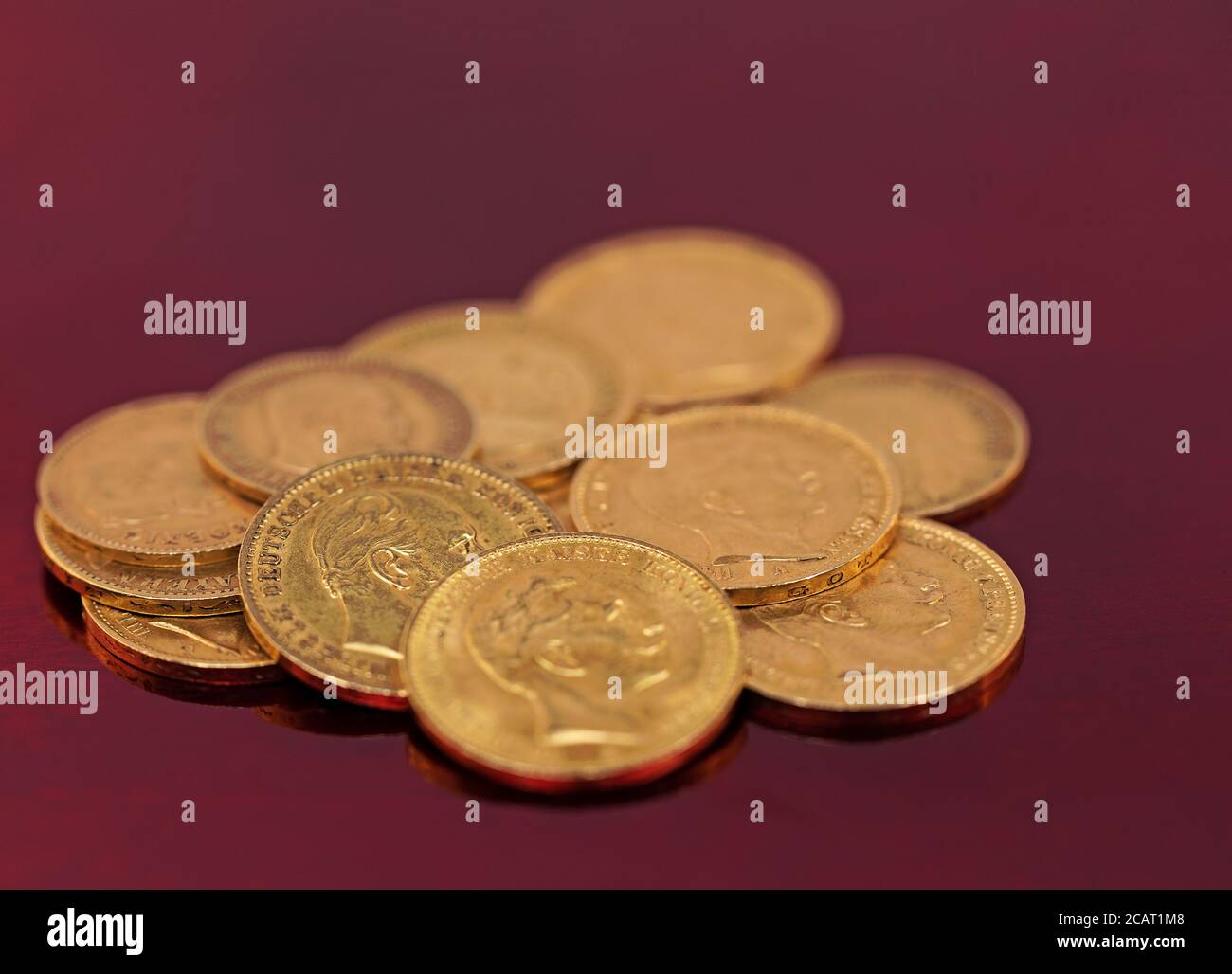 Old german gold coins Stock Photo