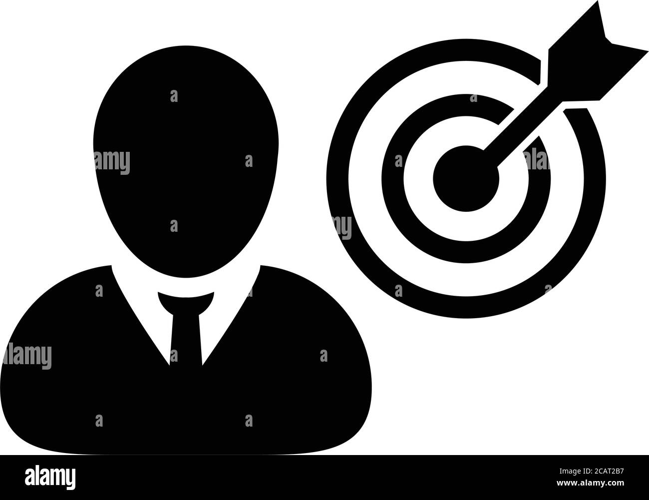Targeting icon vector bullseye target dartboard with male user profile ...
