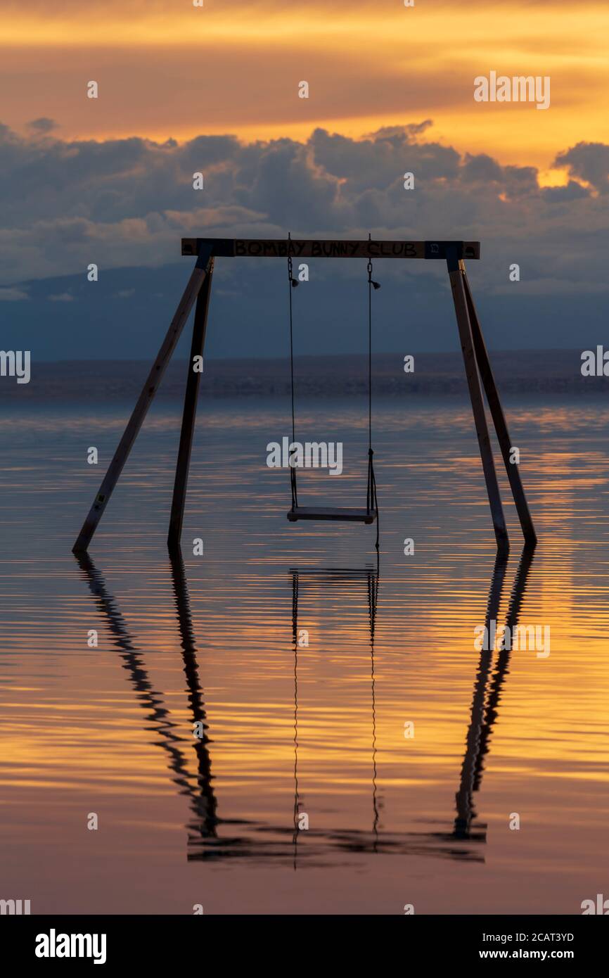 Swing, Bombay Beach, Salton Sea, California, USA Stock Photo Alamy