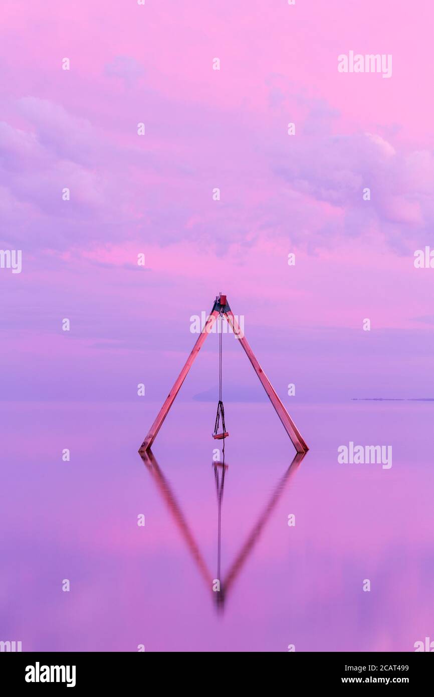 Swing, Bombay Beach, Salton Sea, California, USA Stock Photo Alamy