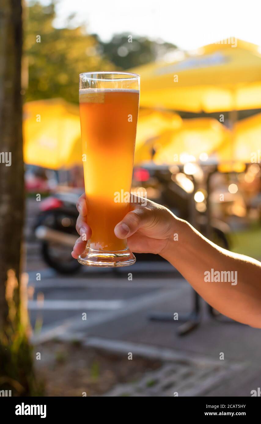 Hand holding glass beer hi-res stock photography and images - Alamy