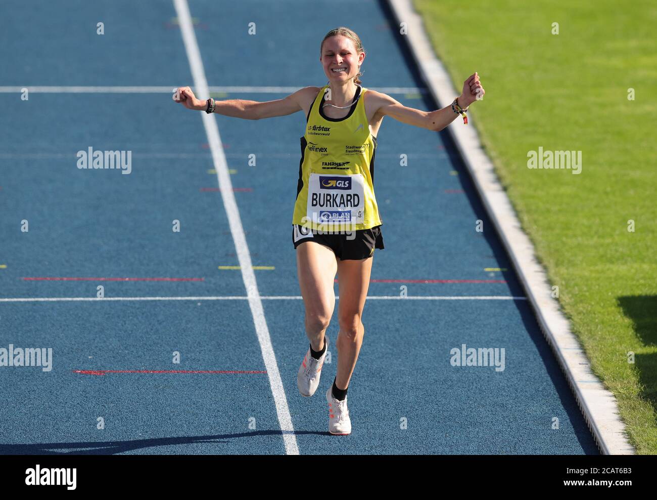 City Of Braunschweig Deutschland 08th Aug Firo 08 08 Athletics Dm German Championships Braunschweig 3000 Meter Obstacle Women Winner Elena Burkard Jubilation Usage Worldwide Credit Dpa Alamy Live News Stock Photo Alamy