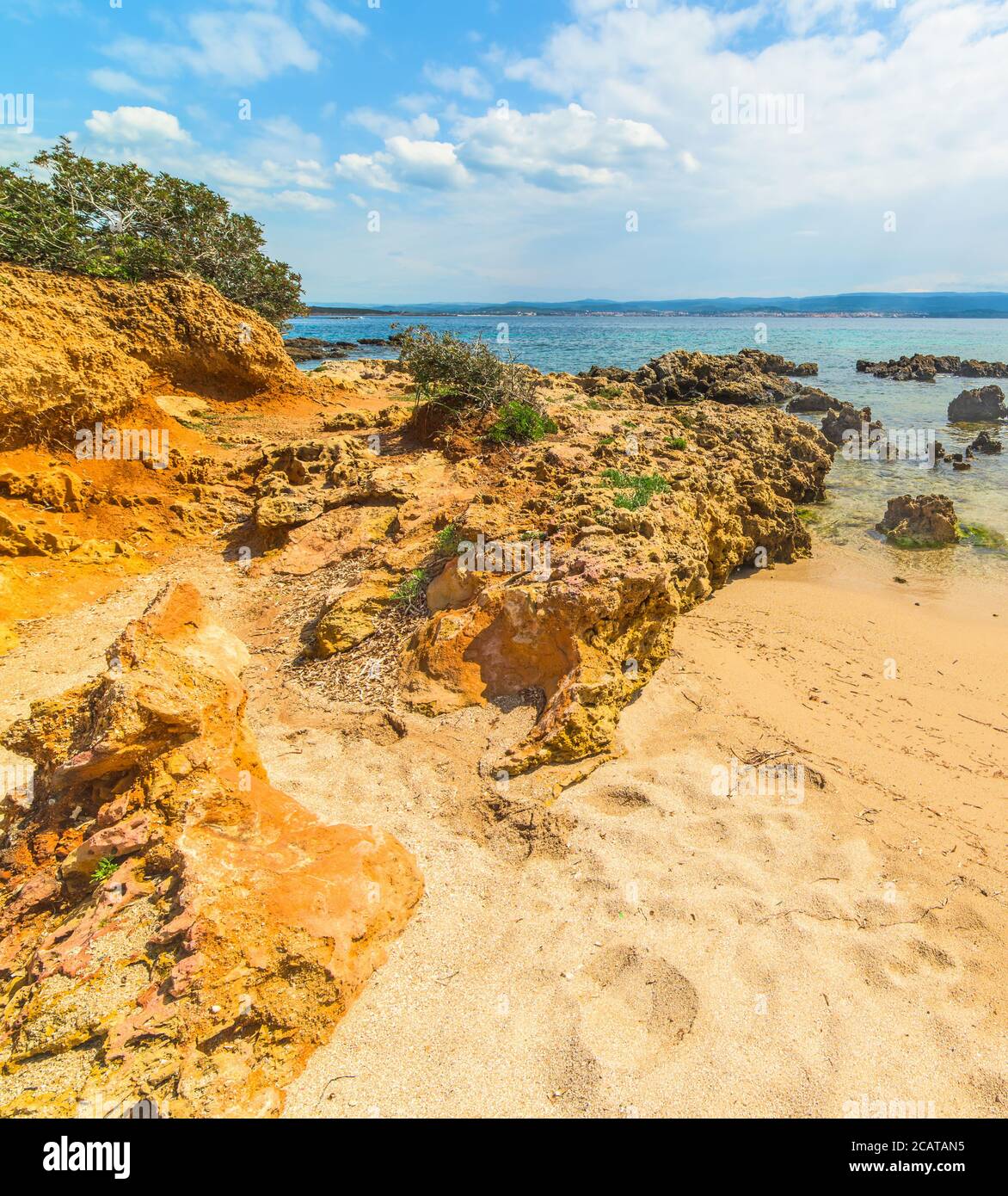 golden cove in Sardinia, Italy Stock Photo