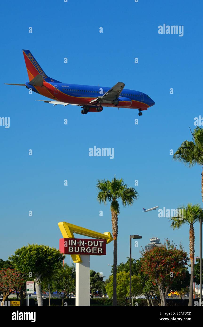 World famous In-N-Out Burger next to Los Angeles International Airport (LAX), Winchester CA Stock Photo