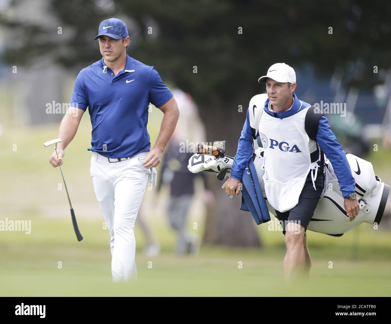 San Francisco, United States. 08th Aug, 2020. Brooks Koepka walks to the third hole in the third round of the 102nd PGA Championship at TPC Harding Park in San Francisco on Saturday, August 8, 2020. Photo by John Angelillo/UPI Credit: UPI/Alamy Live News Stock Photo