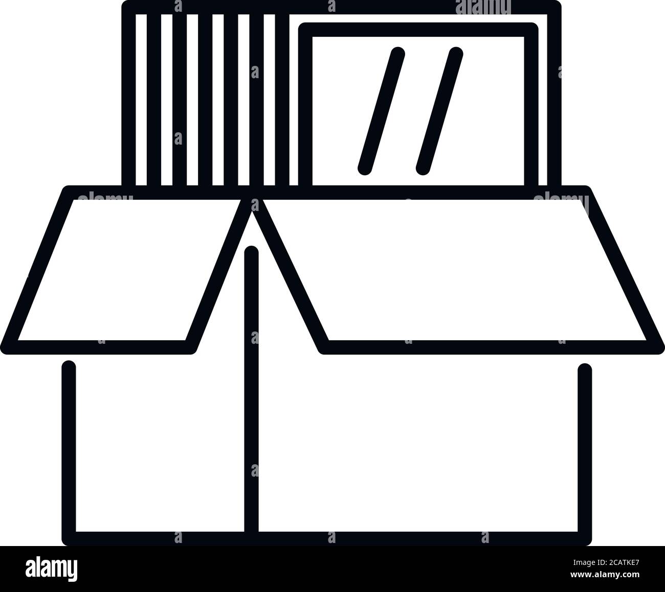 Windows installation box icon. Outline windows installation box vector ...