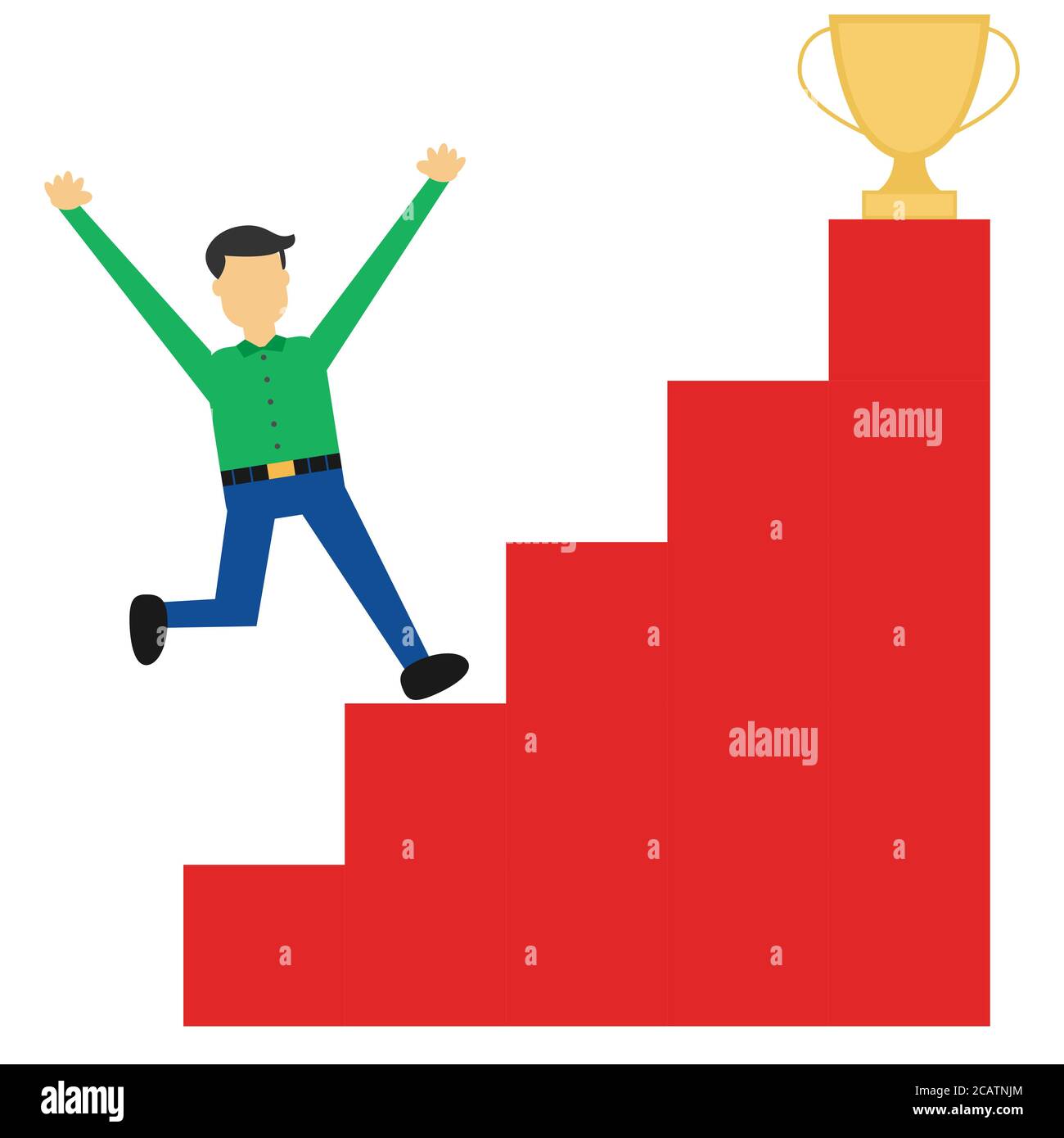 Illustration vector design of successful of businessman. Climbing the ...