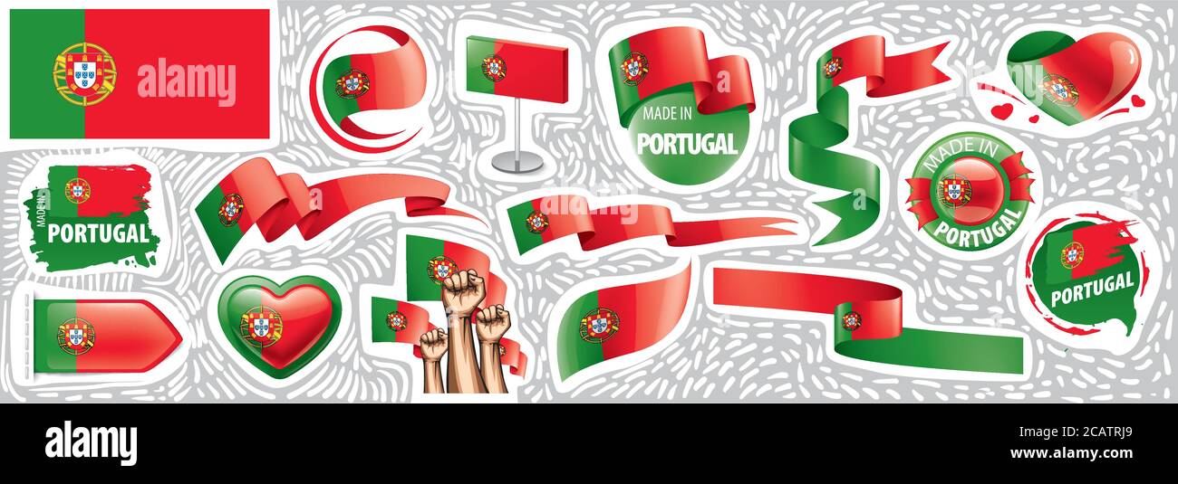 Vector set of the national flag of Portugal in various creative designs ...