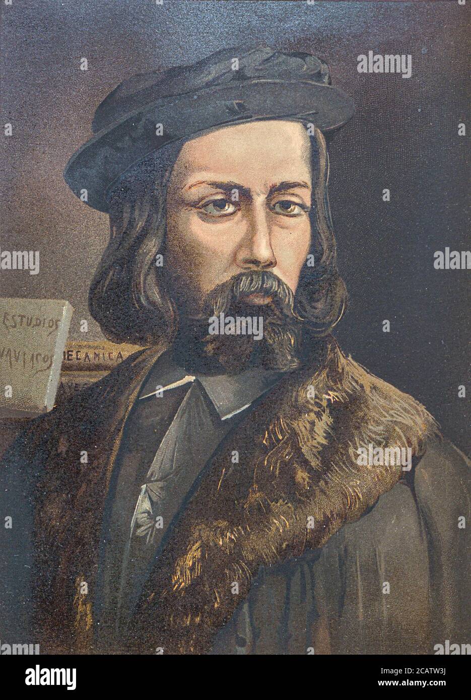 Blasco de Garay (1500–1552) was a Spanish navy captain and inventor. De Garay was a captain in the Spanish navy in the reign of the Holy Roman Emperor, Charles V. He made several important inventions, including diving apparatus, and introduced the paddle wheel as a substitute for oars. In the nineteenth century, a Spanish archivist claimed to have discovered documents that showed that de Garay had tested a steam-powered ship in 1543. From the book La ciencia y sus hombres : vidas de los sabios ilustres desde la antigüedad hasta el siglo XIX T. 3  [Science and its men: lives of the illustrious Stock Photo