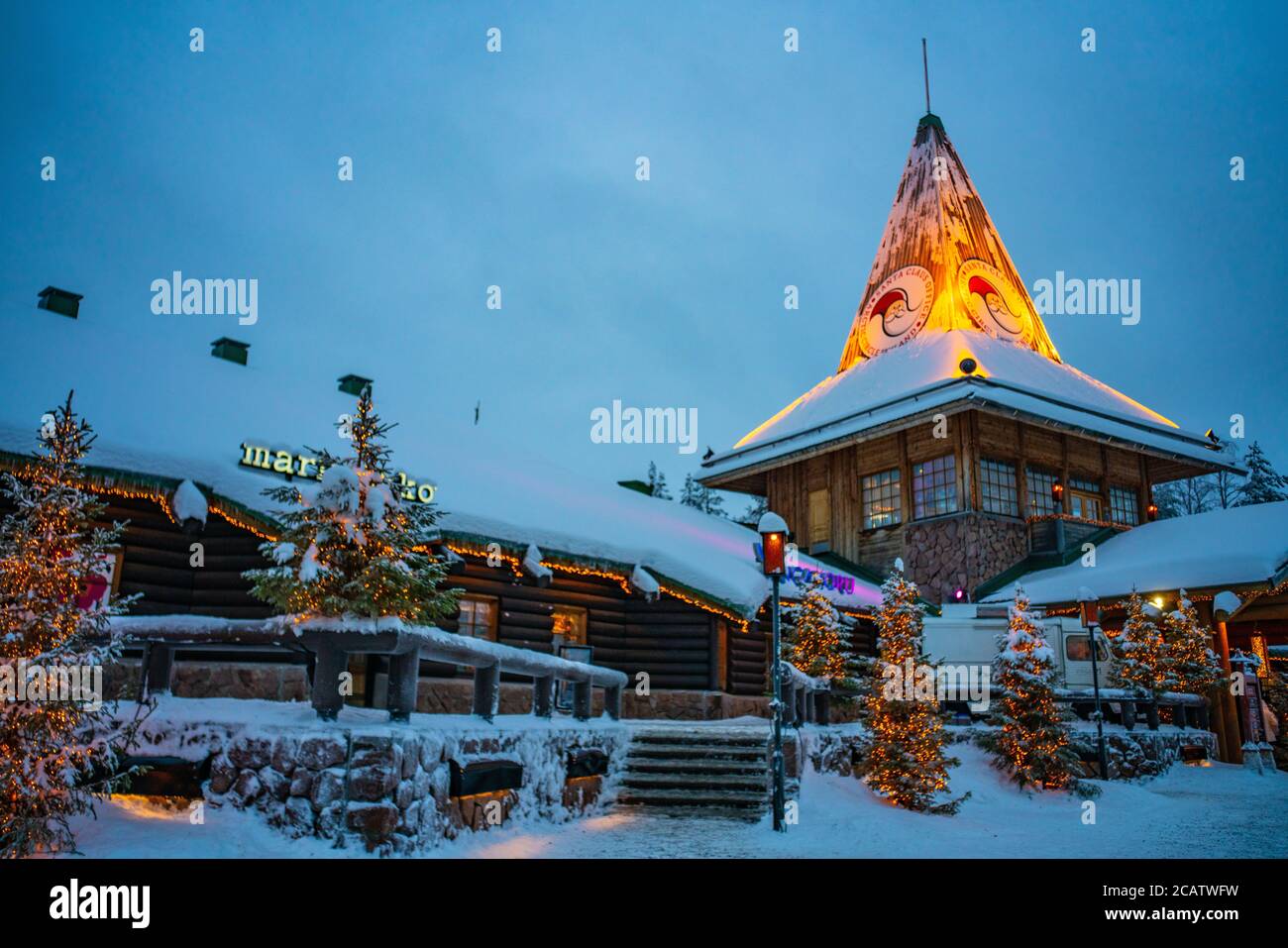 Santa's village in Rovaniemi, in winter. Stock Photo