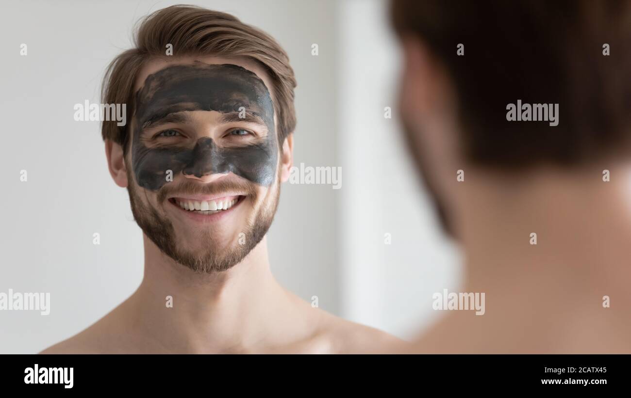 Download Black Face Charcoal Mask Man High Resolution Stock Photography And Images Alamy PSD Mockup Templates