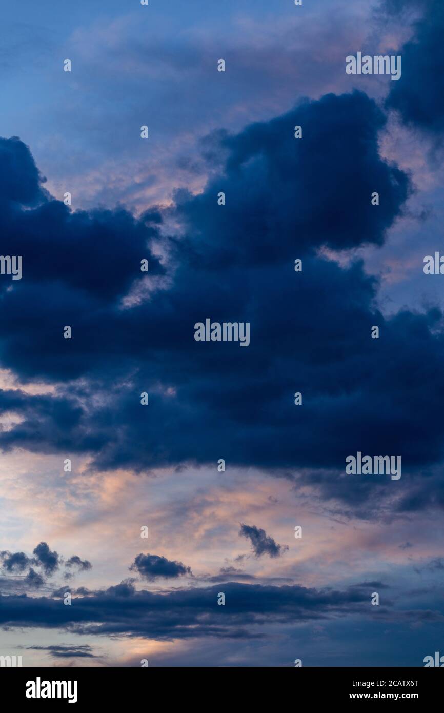 Low angle shot of the breathtaking clouds captured in the colorful sky ...