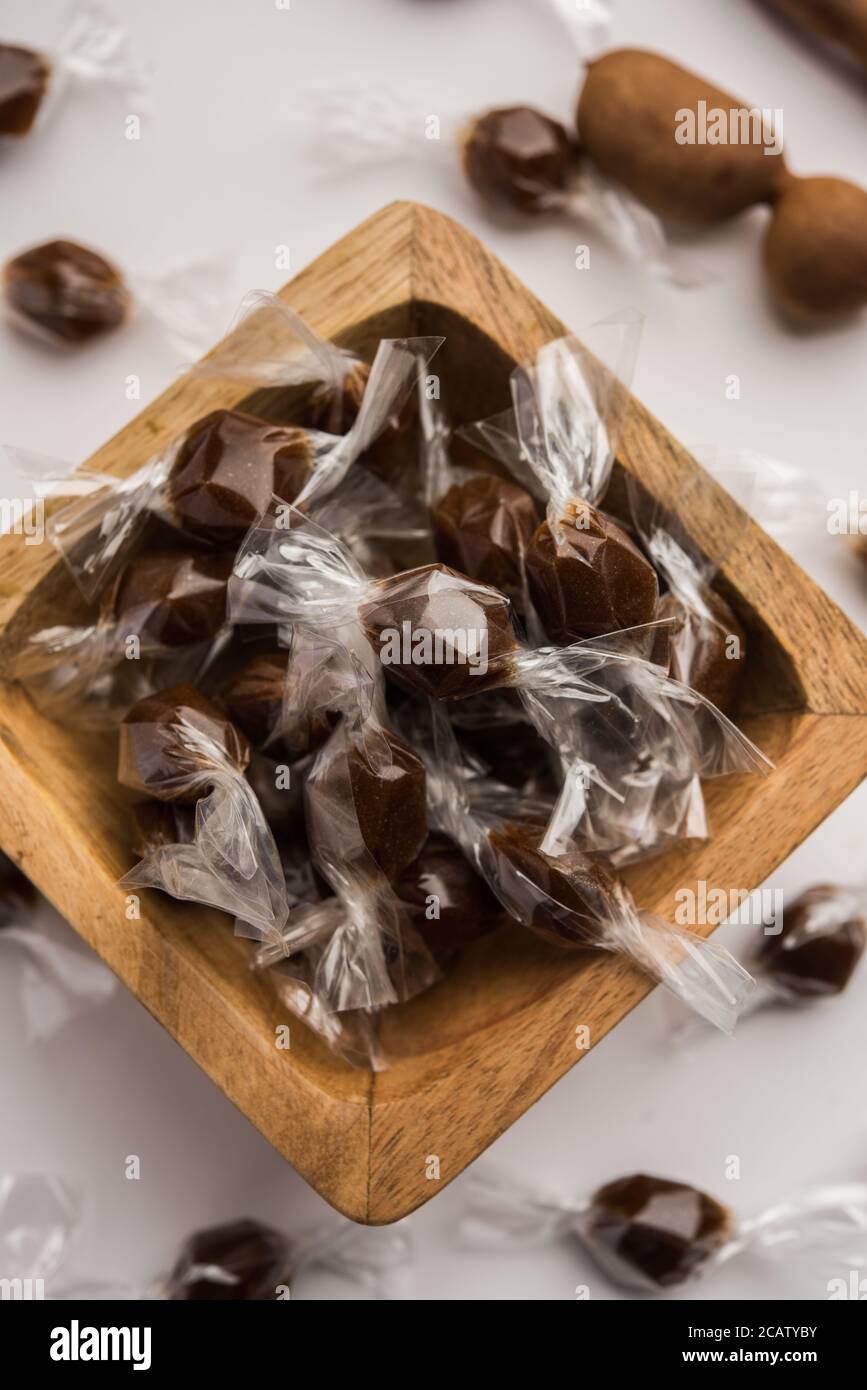 Tamarind Candy Or Imli Pops Is Made Of Tamarindus Indica Pulp And Sugar Or Jaggery And Wrapped In Little Plastic Wrappers Twisted At Each End Stock Photo Alamy Tamarind Candy Or Imli Pops Is Made Of Tamarindus Indica Pulp And Sugar Or Jaggery And Wrapped In Little Plastic Wrappers Twisted At Each End Stock Photo Alamy