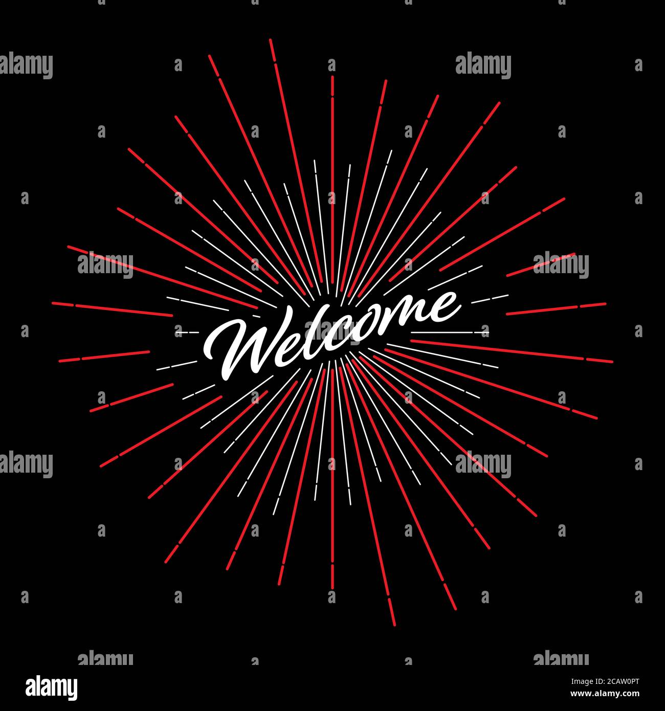 Welcome sign on a salute background for banner, sticker and label. Vector  template for a welcome banner Stock Vector Image & Art - Alamy