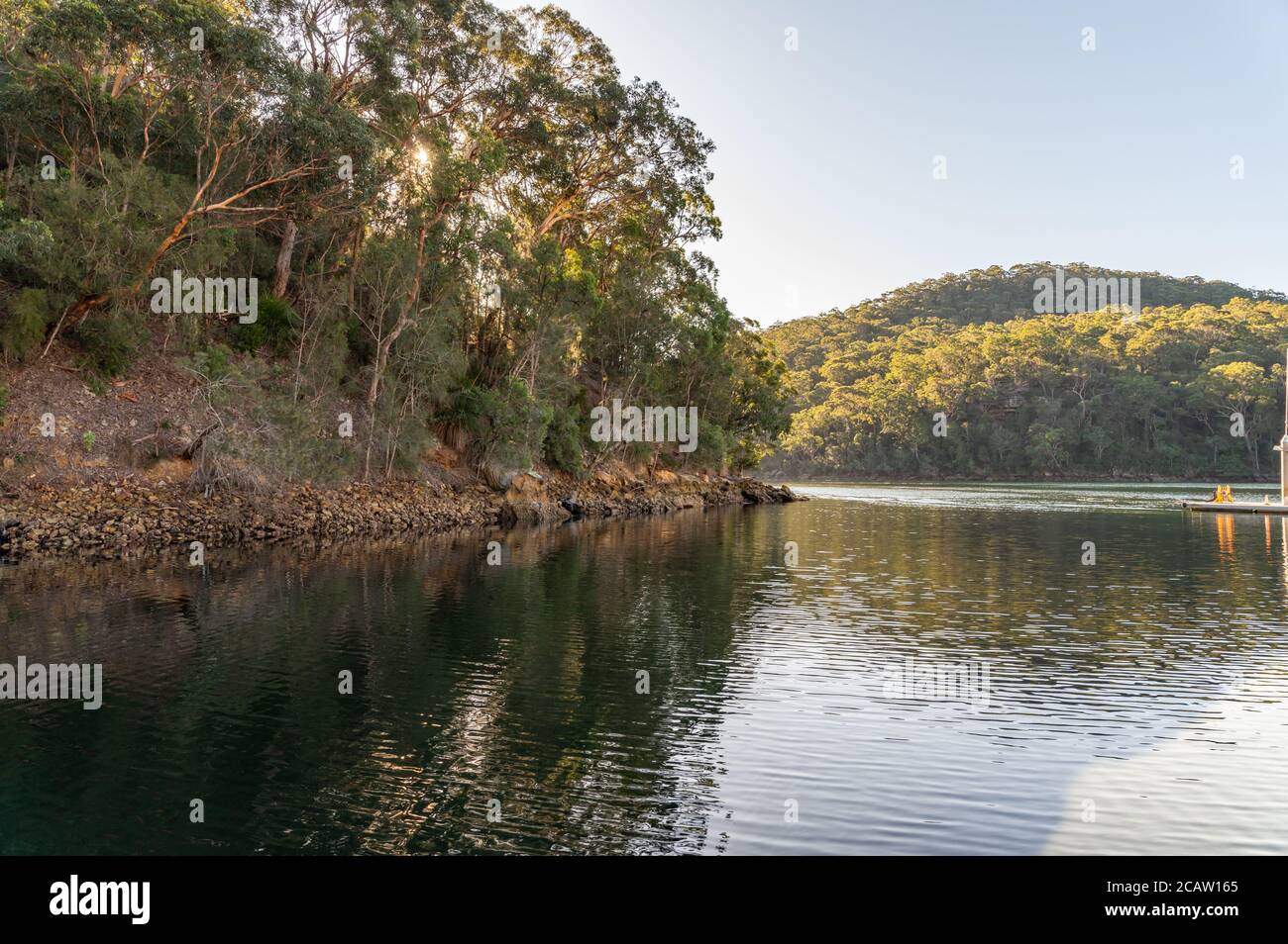 Coal and Candle Creek at Akuna Bay on a sunny winter atfernoon Stock Photo