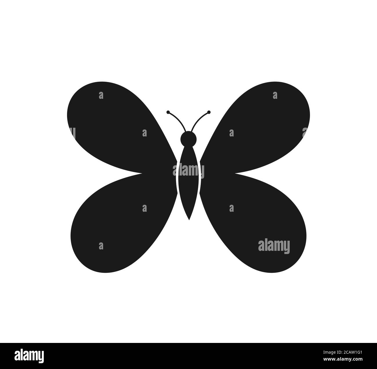 Insect butterfly icon flat Black and White Stock Photos & Images - Alamy