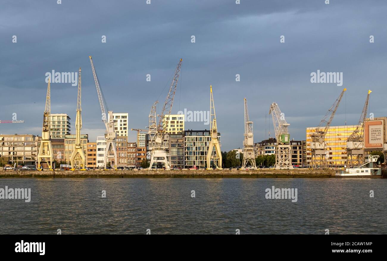 Skyline of the city of Antwerp Stock Photo