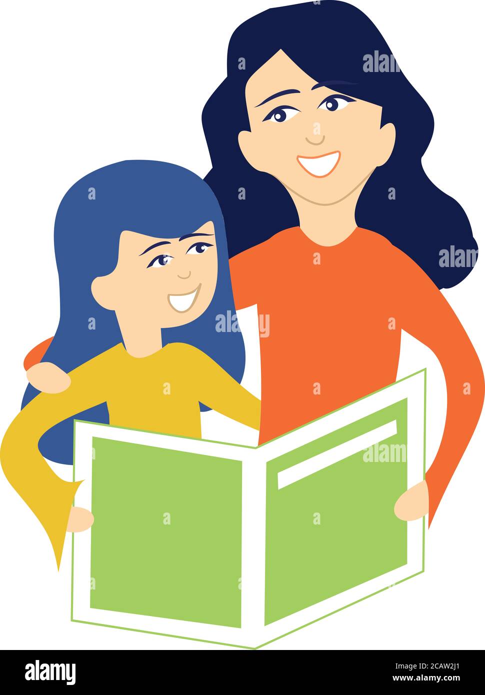 reading together clipart