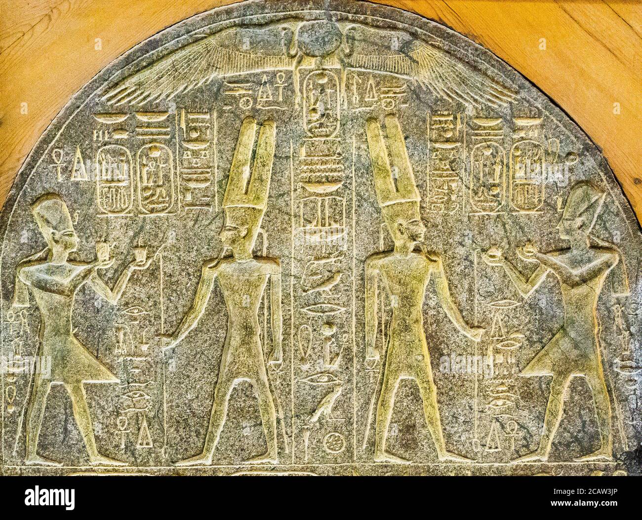 Egypt, Cairo, Egyptian Museum, stele of Ramses II, found in a ramesside temple near the valley temple of Hatchepsout, West Bank of Luxor. Stock Photo