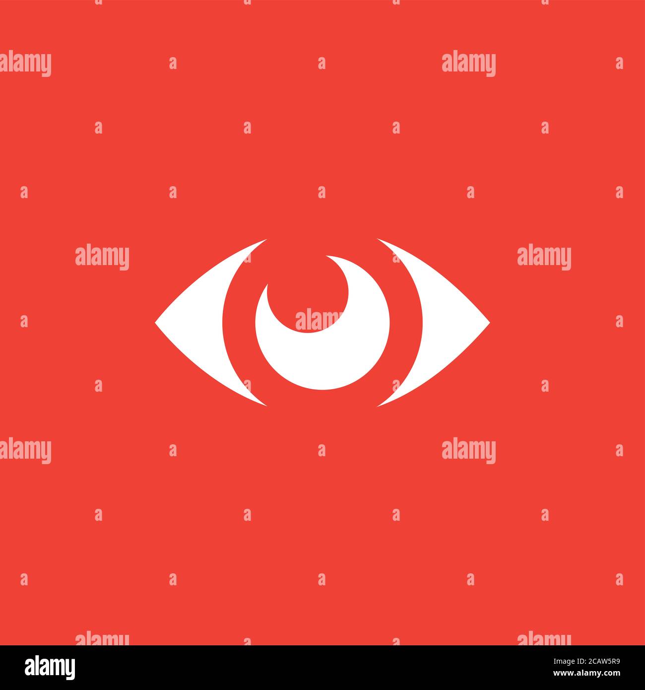 Eye Icon On Red Background. Red Flat Style Vector Illustration Stock ...