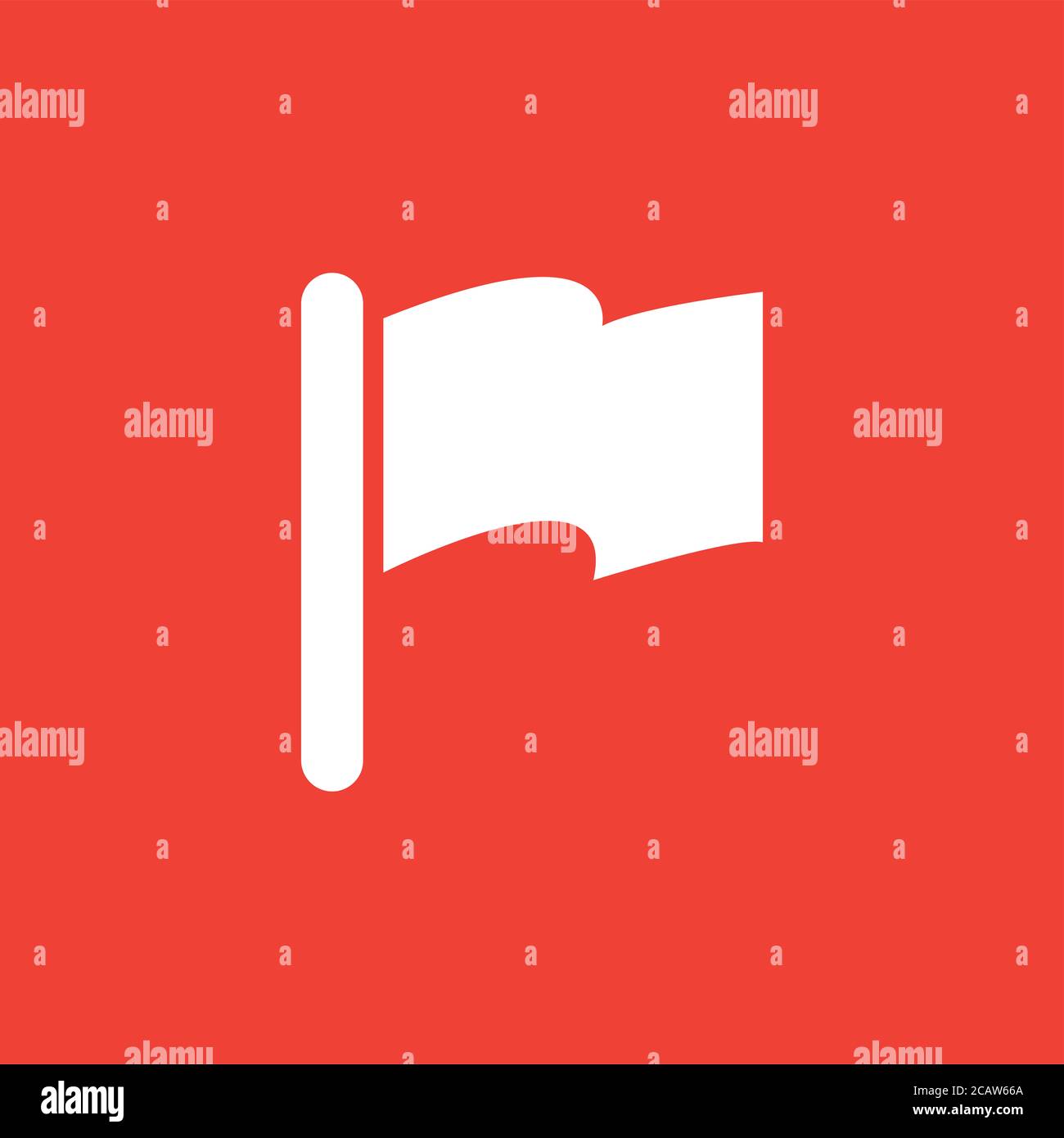 Flag Icon On Red Background. Red Flat Style Vector Illustration Stock ...