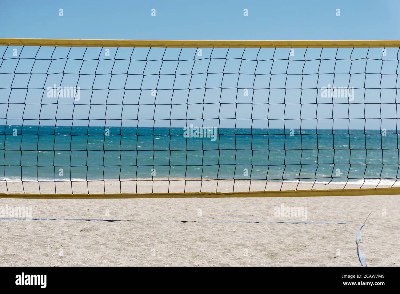 Beach volleyball net in Malaga. Andalusia, Spain Stock Photo Alamy