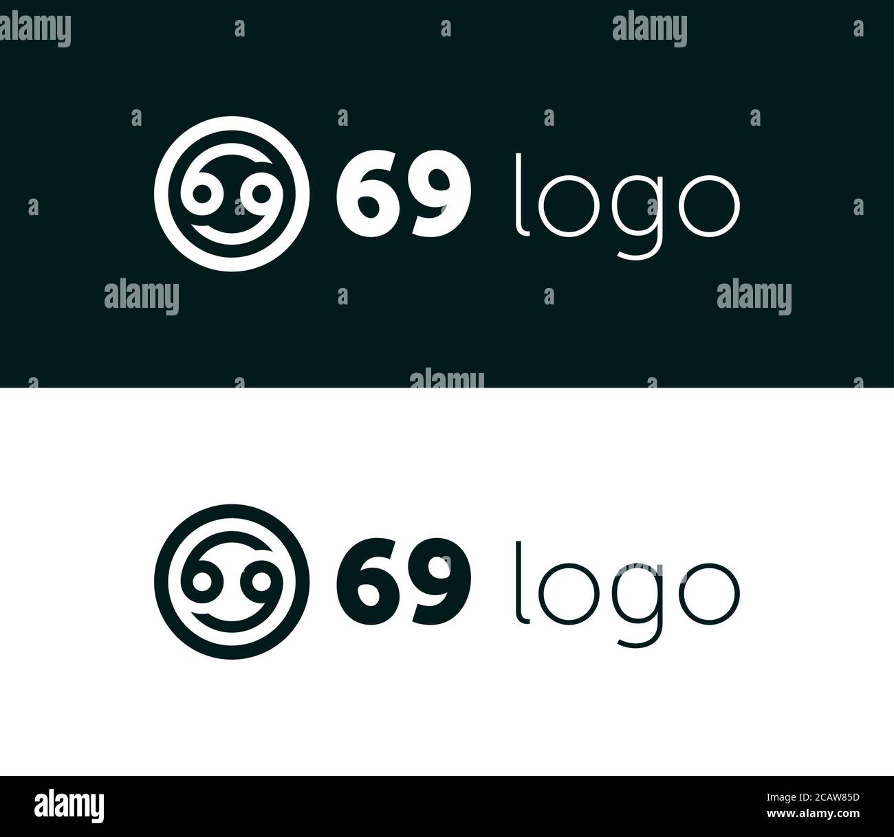 69 Logo Icon Design. Letter, Number, Illustration - Vector Stock Vector