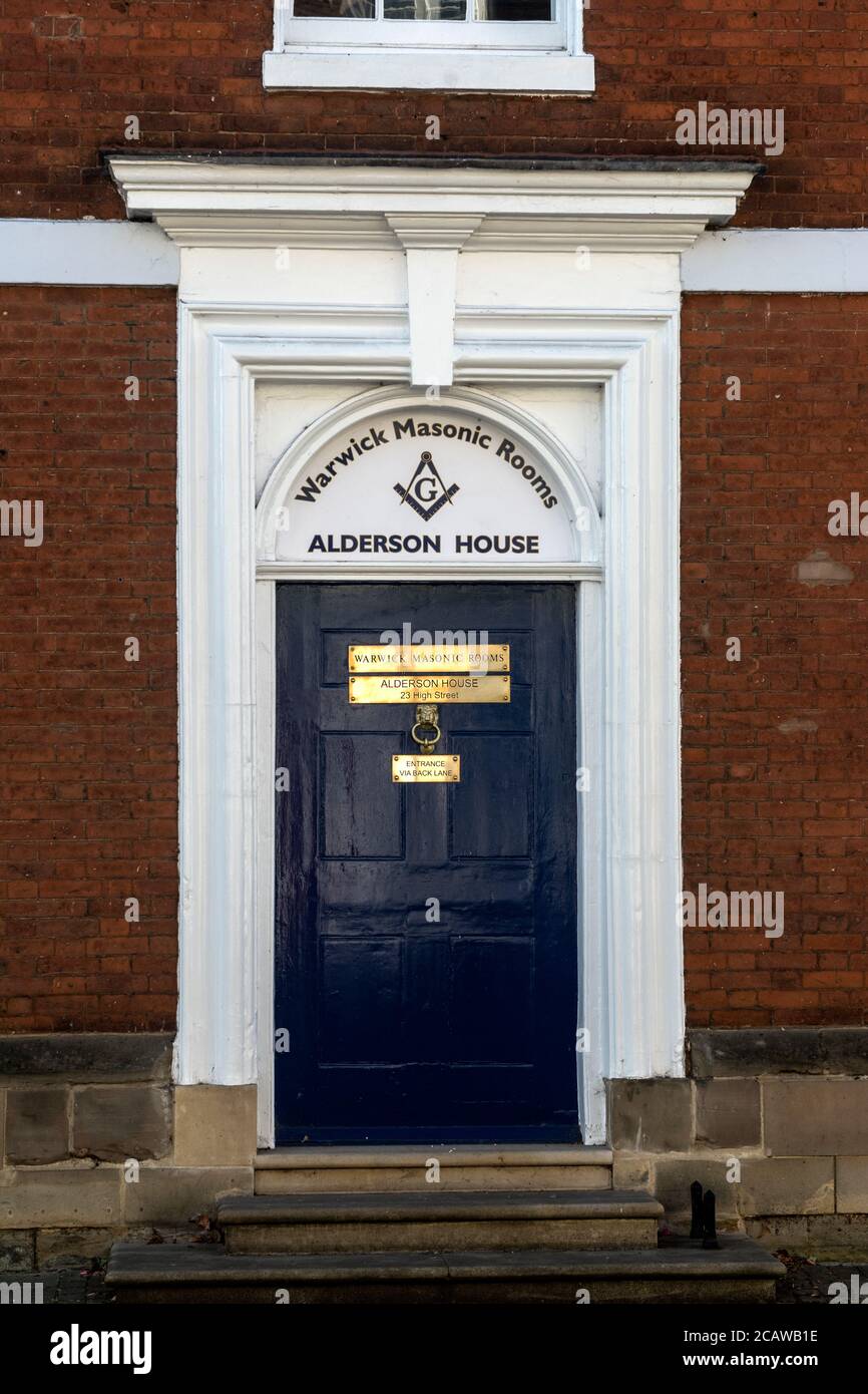 Alderson House door, High Street, Warwick, Warwickshire, England, UK Stock Photo
