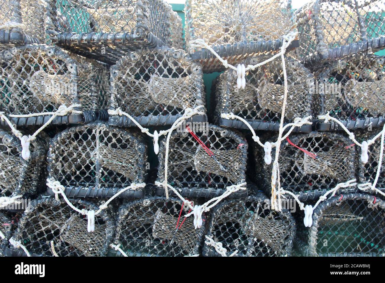 Rows of Stacked up Empty Fishing Creels at a Fishing Village Harbour Stock  Photo - Alamy