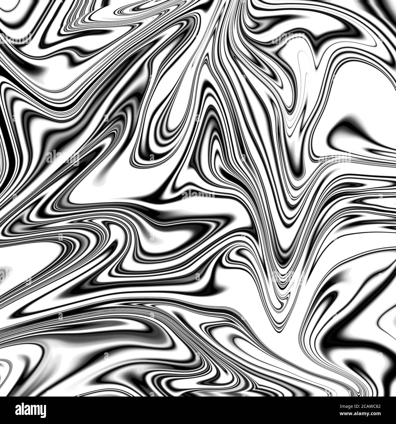 Illustration with black and white wavy patterns Stock Photo - Alamy