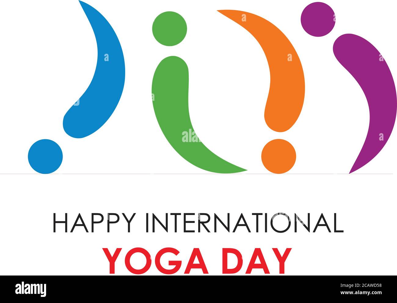International yoga day greeting card Stock Vector