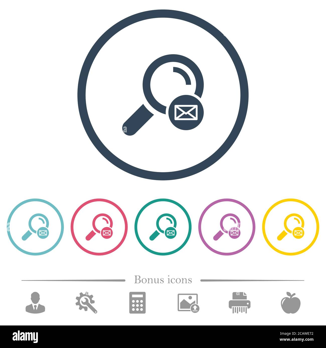 Search address flat color icons in round outlines. 6 bonus icons ...