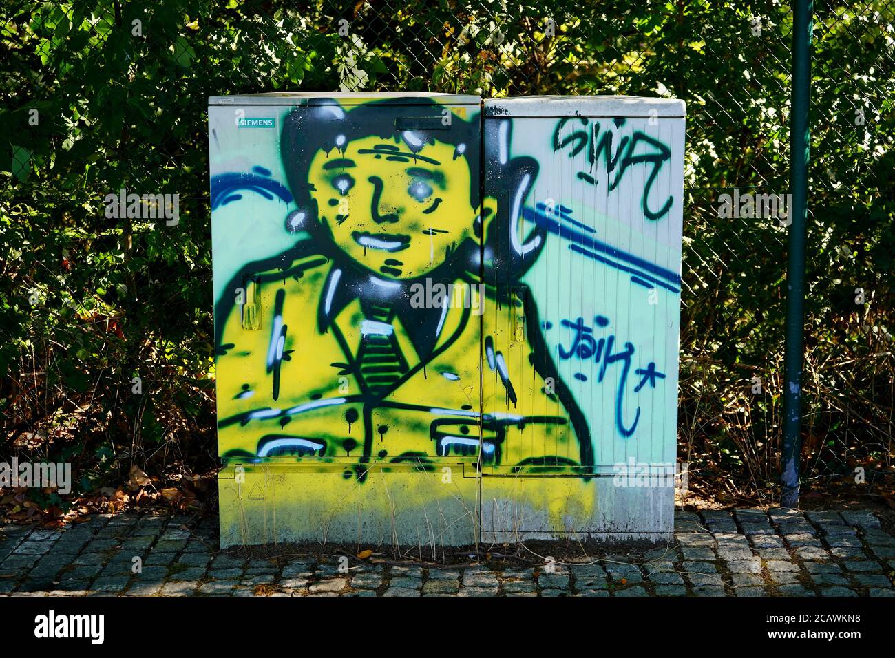 Colourful graffiti art on a public junction box in Düsseldorf, Germany  Stock Photo - Alamy