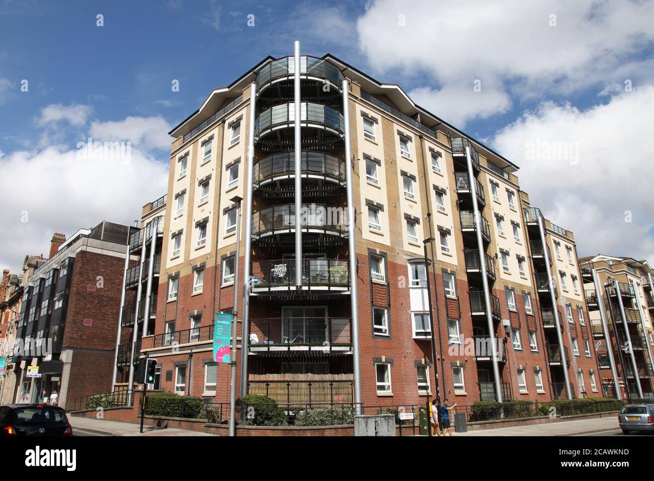 Modern apartments on corner of Briton Street and High Street