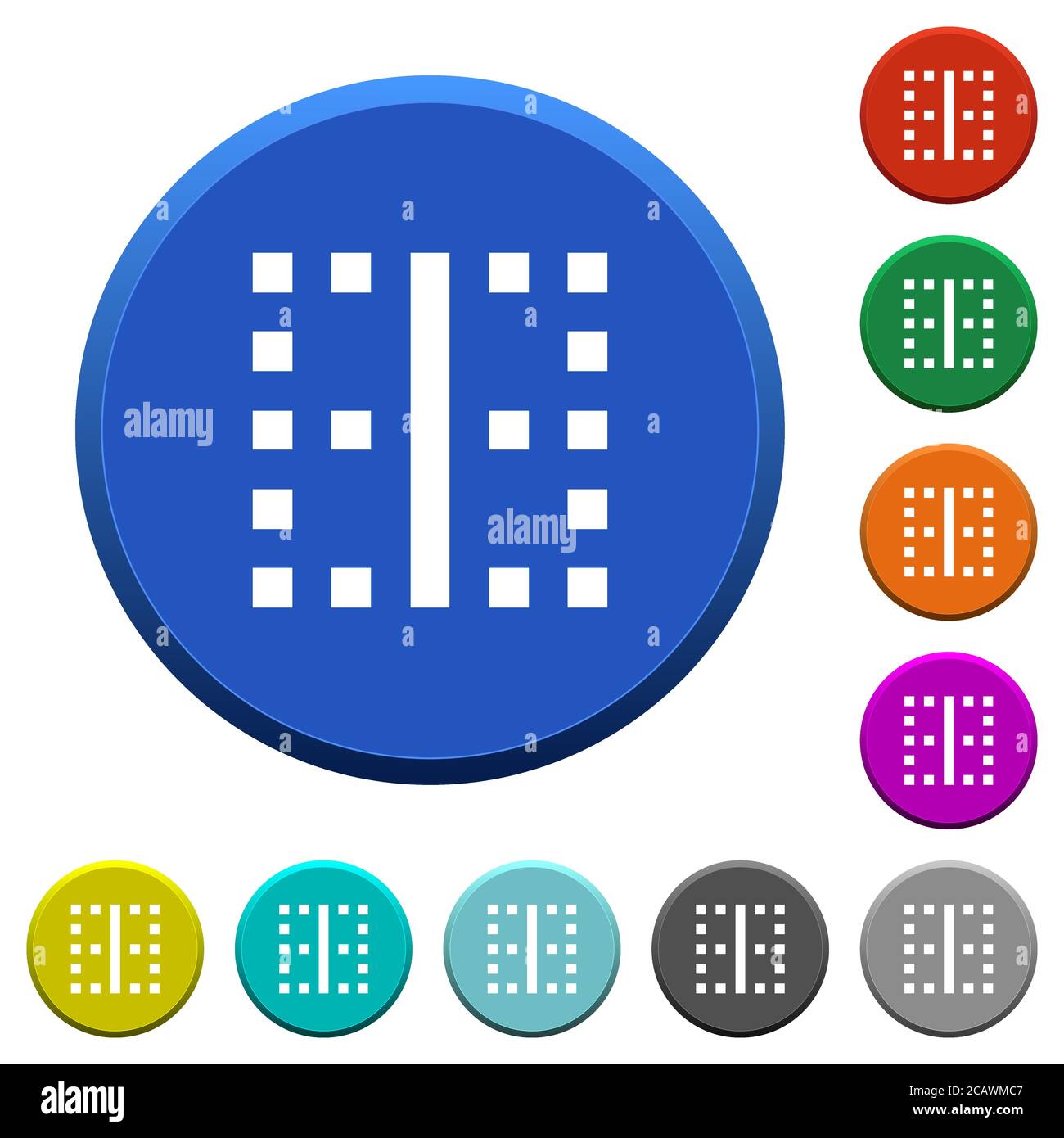 Vertical border round color beveled buttons with smooth surfaces and ...