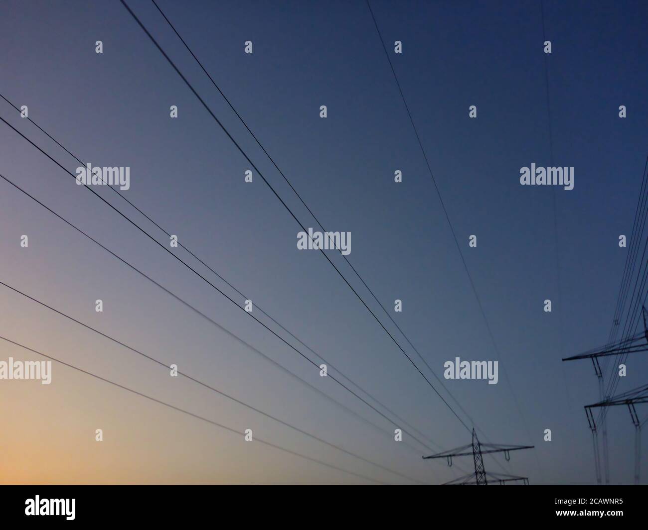 silhouette of high voltage electrical pole structure Stock Photo - Alamy