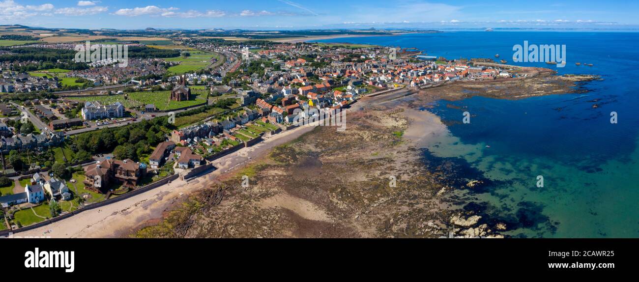 Aerial view of Dunbar, East Lothian, Scotland. Stock Photo