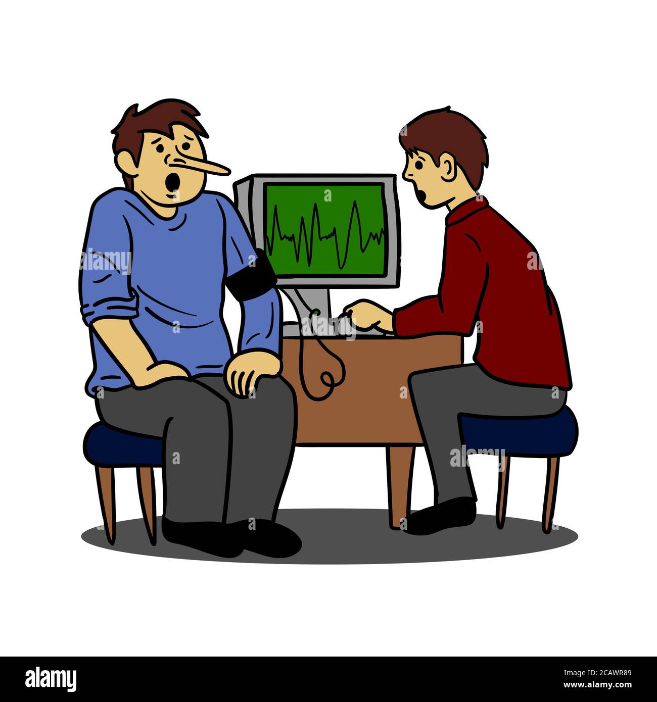 Lie detector illustration Cut Out Stock Images & Pictures - Alamy