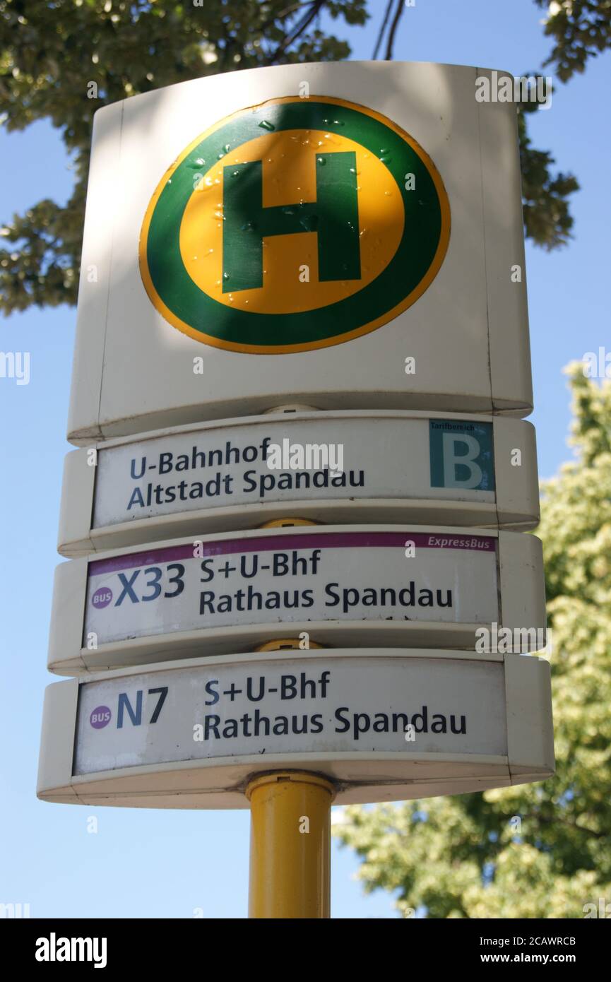 BVG-Haltestelle U-Bahnhof Altstadt Spandau Stock Photo