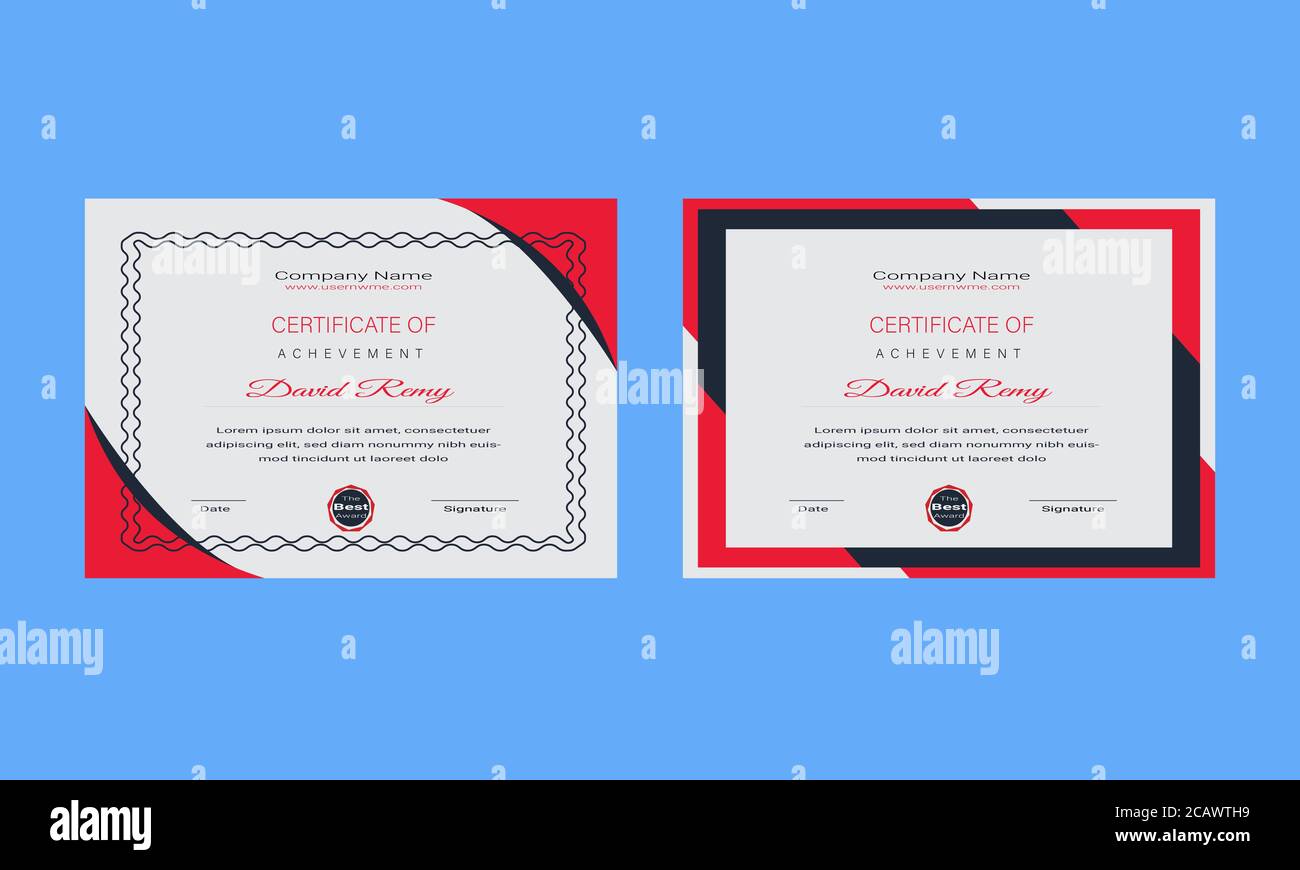 Modern Certificate Template Design Business Award Certification Professional Achievement Letter Stock Vector Image Art Alamy