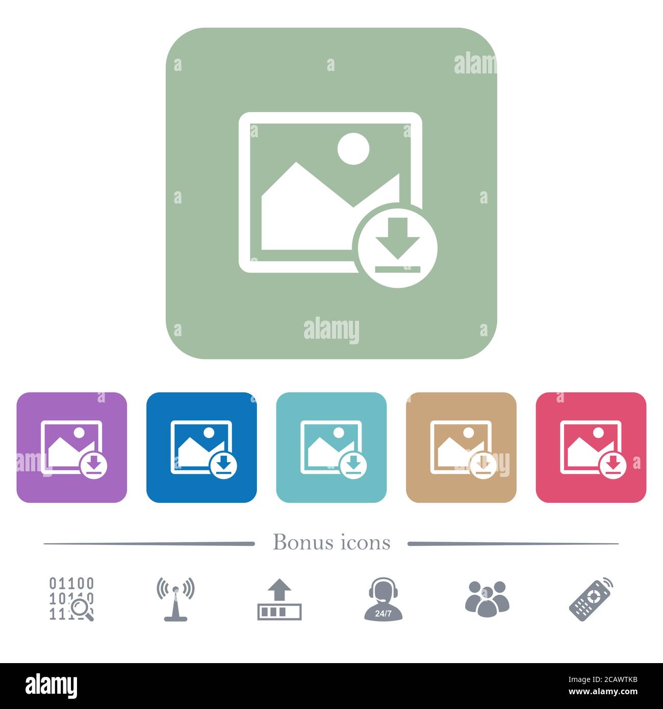 Download image white flat icons on color rounded square backgrounds. 6 ...