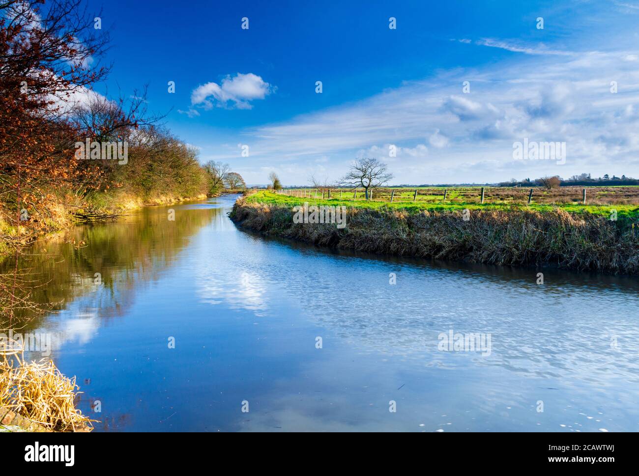 A January walk along the Royal military canal in Appledore Kent south east England Stock Photo