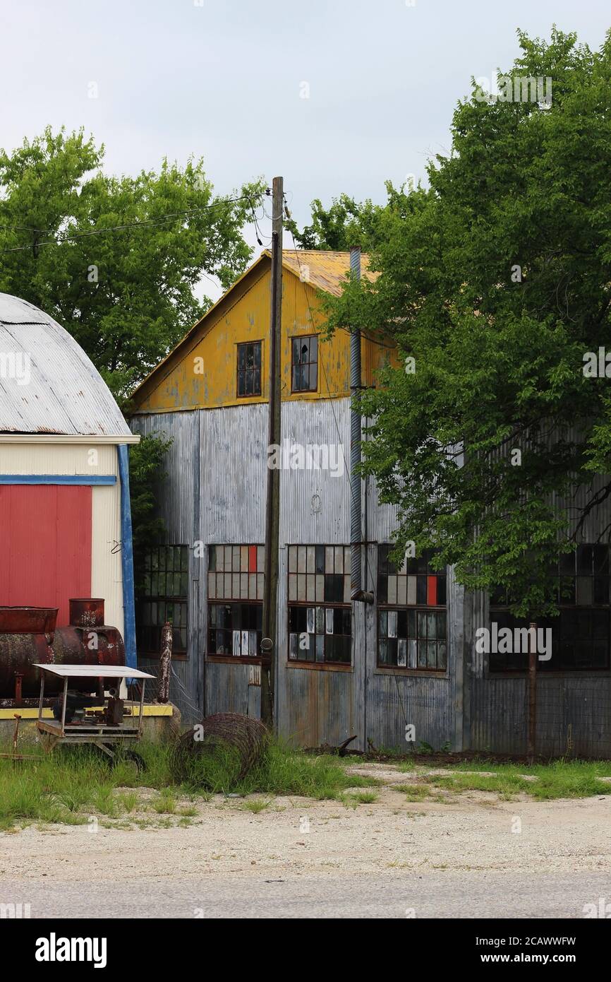 Old Rustic Building from Somewhere Tiny in Nowhere Oklahoma Stock Photo