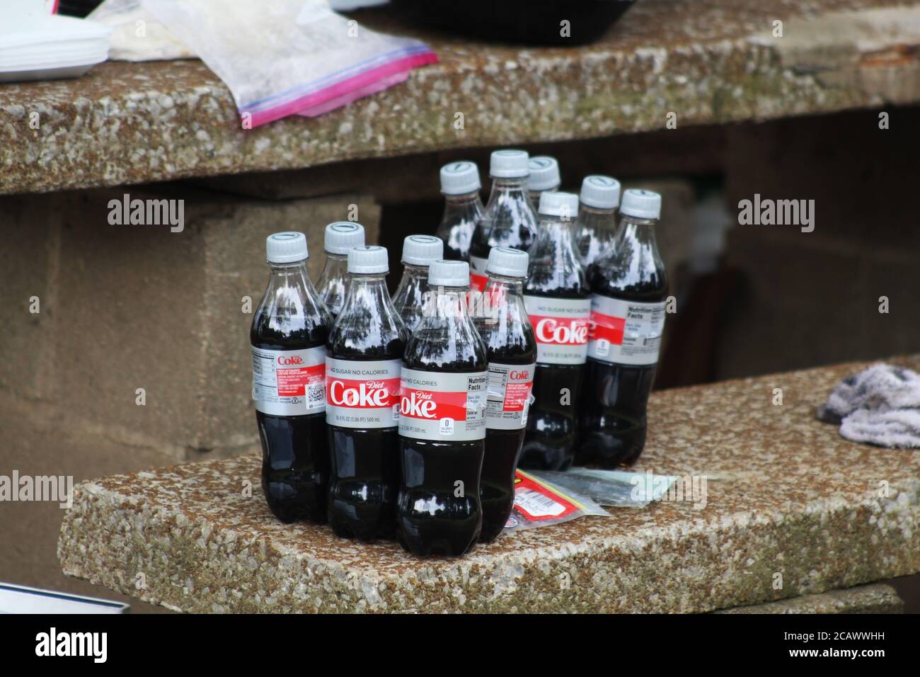 Diet Coke Coca-Cola at Campsite in Disney Oklahoma Stock Photo