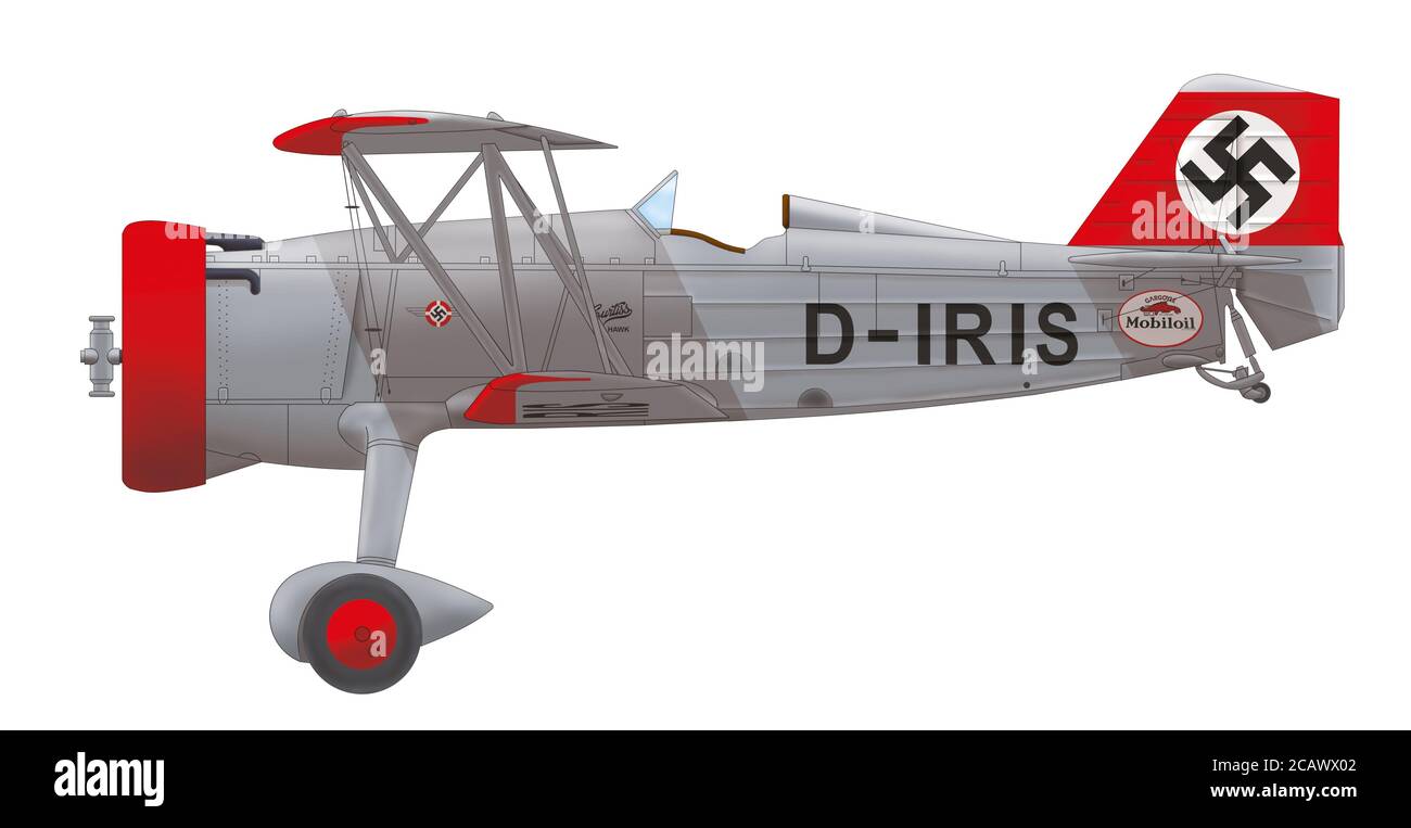 Curtiss Hawk II (D-IRIS) piloted by Ernst Udet, July 1934 Stock Photo