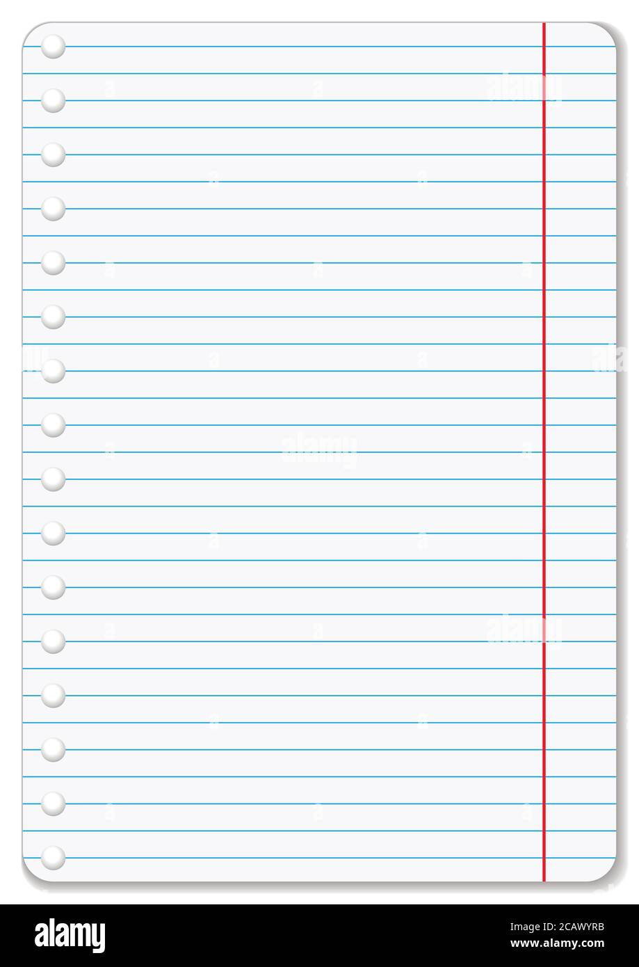 notebook blank of note paper lined sheet mockup or template of graph notepad page for yor text stock vector image art alamy