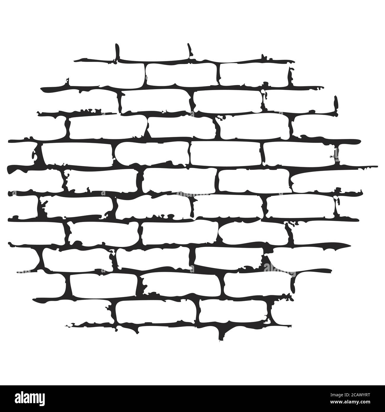 Silhouette of a brick wall, bricks texture. The brickwork of the old background, texture. Brick silhouette. Texture for poster, fabric, background Stock Vector